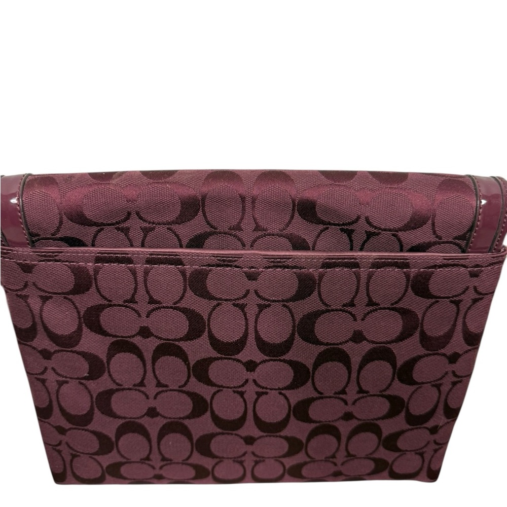 🆕 Coach burgundy fabric  signature C Bag with strap - Picture 4 of 8